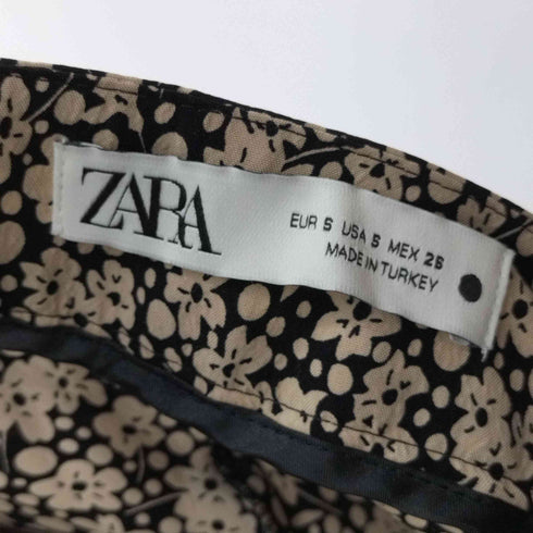 ザラ ZARA 総柄プリントミディスカート レディース S