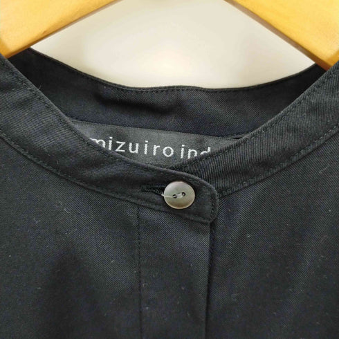 ミズイロインド mizuiro ind バンドカラーシャツワンピース レディース