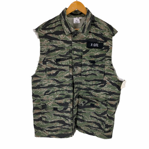 エックスガール X-girl 23AW MILITARY SLEEVELESS SHIRT レディース JPN:S