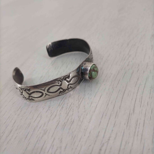 ナバホ NAVAJO ターコイズ スタンプワークバングル メンズ
