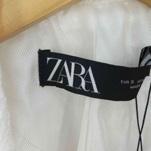 ザラ ZARA クロップド丈 ツイードジャケット レディース import:S