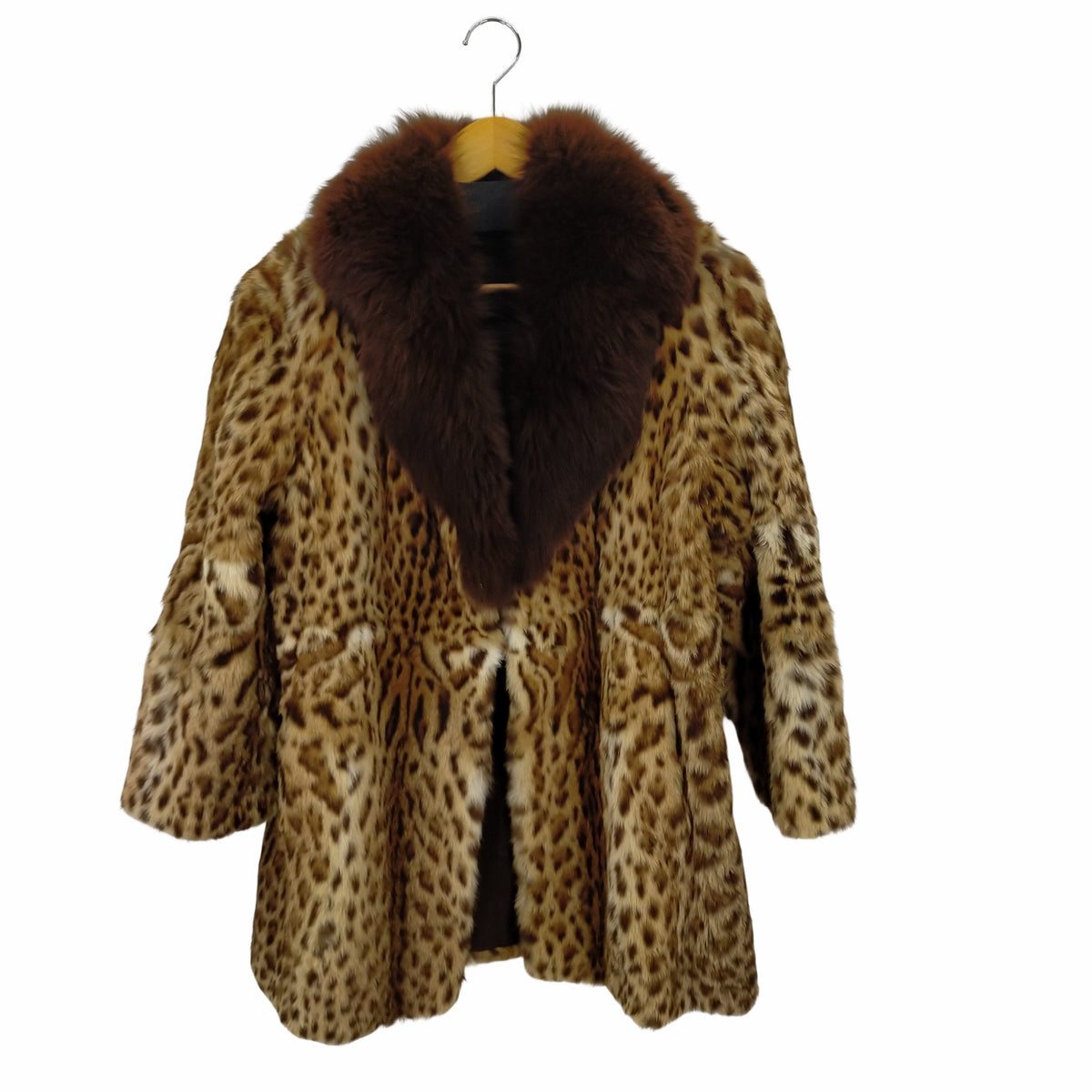 本毛皮 レオパードファーショールカラーコート メンズ – ブランド古着