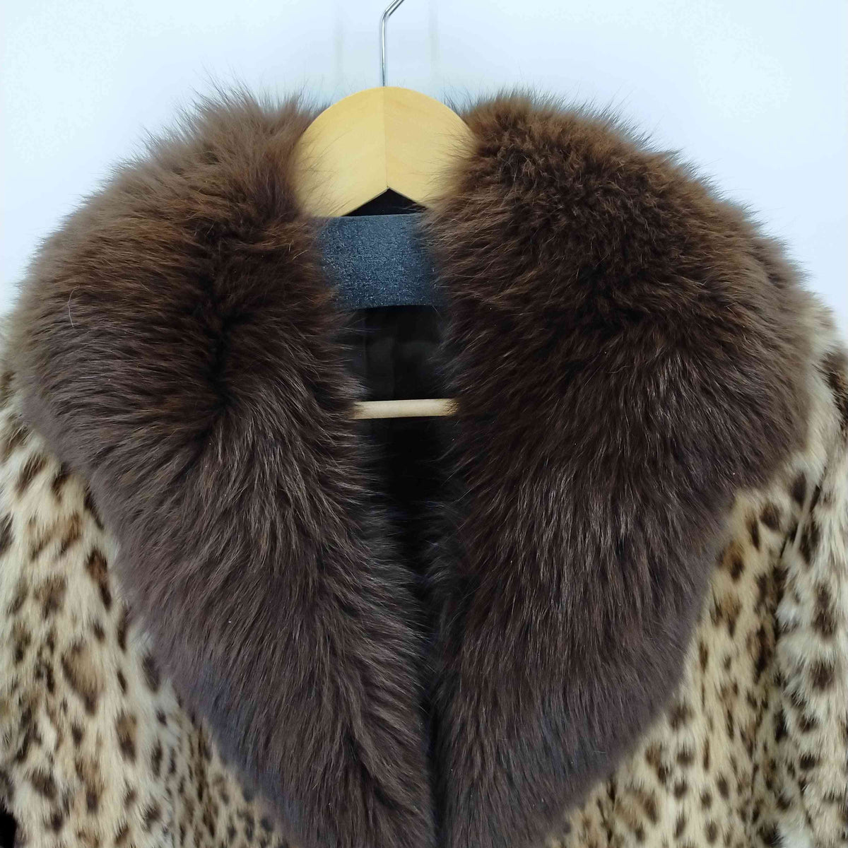 本毛皮 レオパードファーショールカラーコート メンズ – ブランド古着