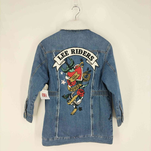 リー Lee 101+ 取り外し可能襟ボア 裏キルティング 刺繍デザイン デニムジャケット レディース import:XS