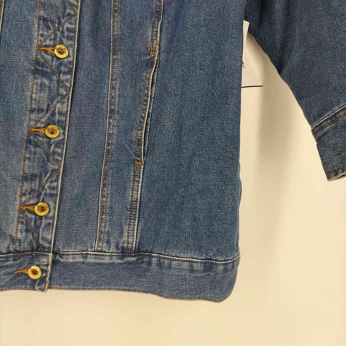 リー Lee 101+ 取り外し可能襟ボア 裏キルティング 刺繍デザイン デニムジャケット レディース import:XS