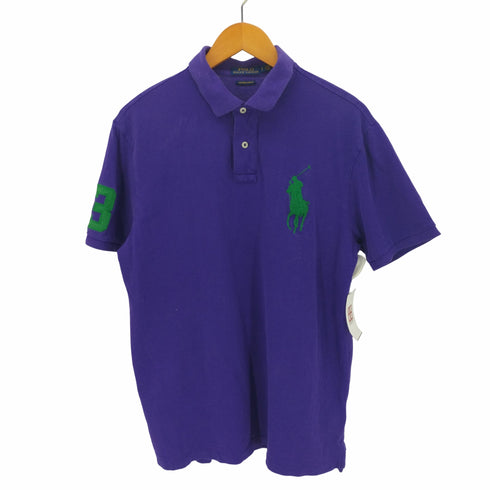 ポロラルフローレン POLO RALPH LAUREN CUCTOM SLIM FIT ビッグポニーナンバリングポロシャツ メンズ import:L