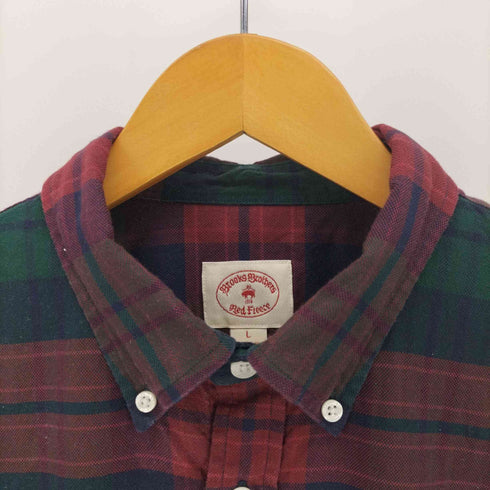 ブルックスブラザーズレッドフリース BROOKS BROTHERS REDFLEECE チェック柄ボタンダウンシャツ メンズ import:L