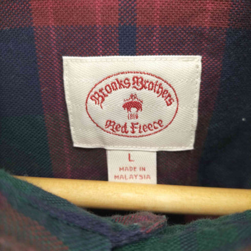 ブルックスブラザーズレッドフリース BROOKS BROTHERS REDFLEECE チェック柄ボタンダウンシャツ メンズ import:L