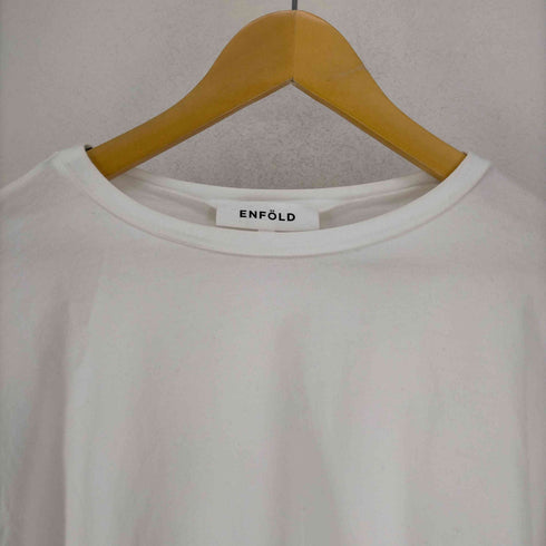 エンフォルド ENFOLD サイドスリットバックアシンメトリークルーネックTシャツ レディース JPN:38