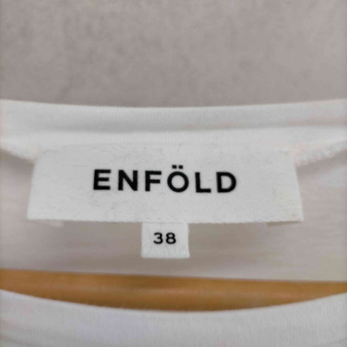 エンフォルド ENFOLD サイドスリットバックアシンメトリークルーネックTシャツ レディース JPN:38