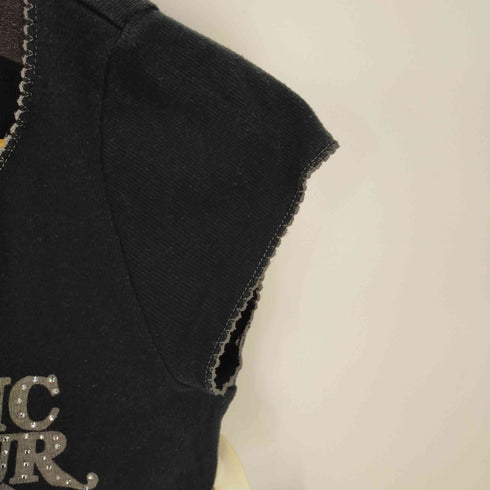 ヒステリックグラマー HYSTERIC GLAMOUR ヒスガールプリント VネックニットTシャツ ラインストーン レディース FREE