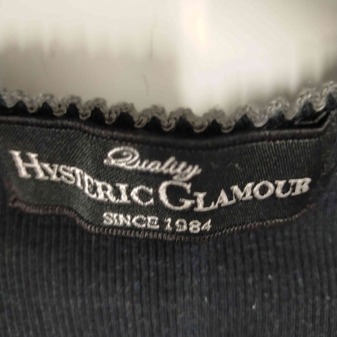 ヒステリックグラマー HYSTERIC GLAMOUR ヒスガールプリント VネックニットTシャツ ラインストーン レディース FREE