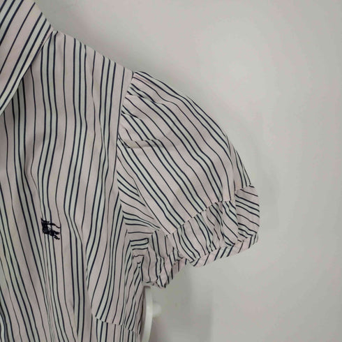 バーバリーブルーレーベル BURBERRY BLUE LABEL ホースロゴ刺繍ストライプS/Sシャツ レディース 36