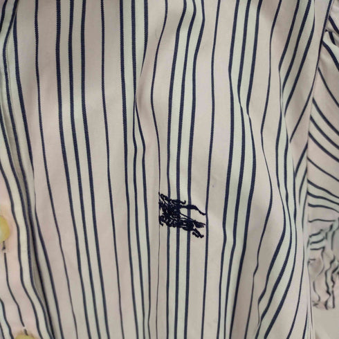 バーバリーブルーレーベル BURBERRY BLUE LABEL ホースロゴ刺繍ストライプS/Sシャツ レディース 36