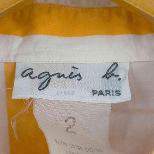 アニエスベー agnes b. PARIS 袖切替花柄 ストライプシャツ レディース US:0-2