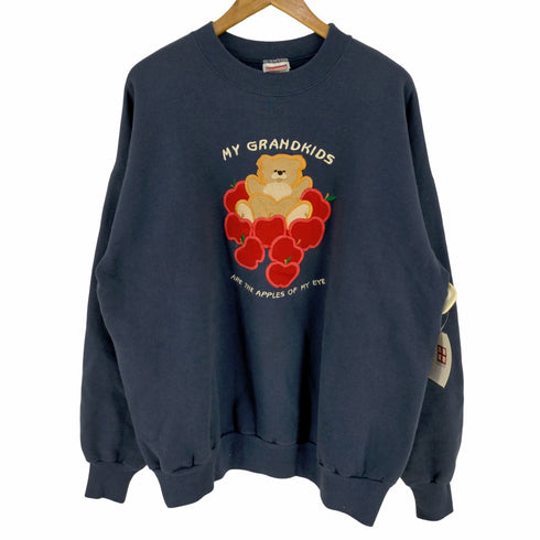 ヘインズ Hanes クマ刺繍 クルーネックスウェット レディース import:XL