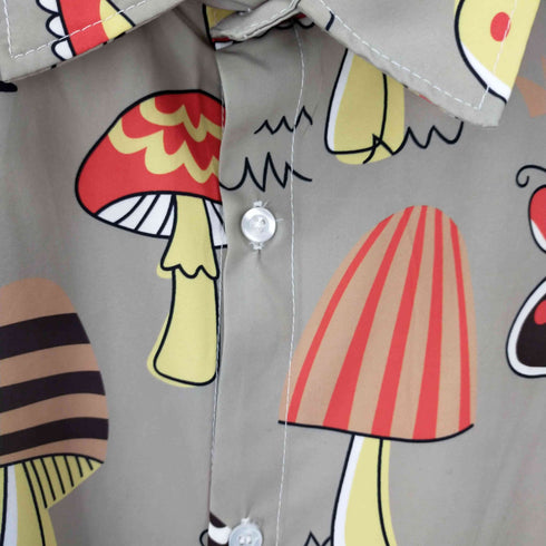 マッシュルーム柄シャツ メンズ JPN:L