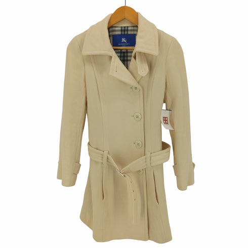 バーバリーブラックレーベル BURBERRY BLACK LABEL ノバチェック ベルト付き ウール トレンチ ショート コート レディース JPN:38
