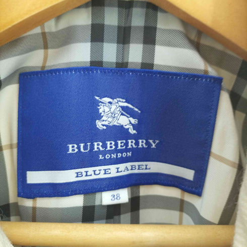 バーバリーブラックレーベル BURBERRY BLACK LABEL ノバチェック ベルト付き ウール トレンチ ショート コート レディース JPN:38
