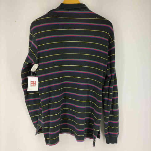 ポロバイラルフローレン Polo by RALPH LAUREN 90-00s スモールポニー刺繍 袖リブ ボーダーコットン L/S Sポロシャツ メンズ import:L