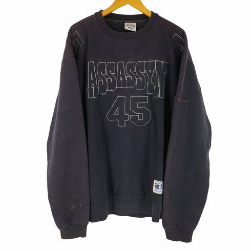 アサシンジーンズ ASSASSYN JEANZ オーバーサイズ フロントロゴ ナンバリング 袖ポケ スウェット メンズ import:XXL