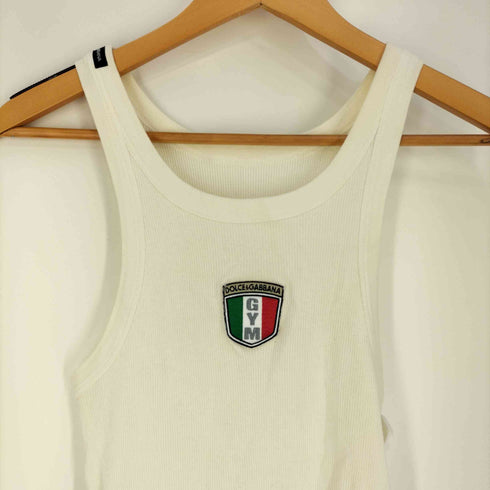 ドルチェアンドガッバーナ DOLCE&GABBANA イタリア製 GYM フロントワッペン コットンピケ タンクトップ レディース