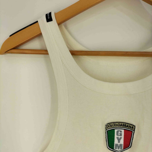 ドルチェアンドガッバーナ DOLCE&GABBANA イタリア製 GYM フロントワッペン コットンピケ タンクトップ レディース