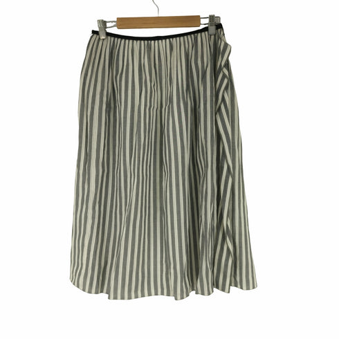 ランバンコレクション LANVIN COLLECTION ストライプ ミディ丈スカート レディース