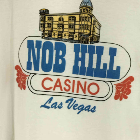 80-90s MADE IN USA フロントプリント リンガーTシャツ NOB HILL メンズ import:XL