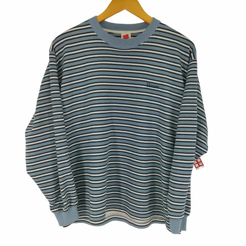 ヘインズ Hanes All American Comfort フロント刺繍 ボーダーL/S コットンカットソー BORO メンズ JPN:M