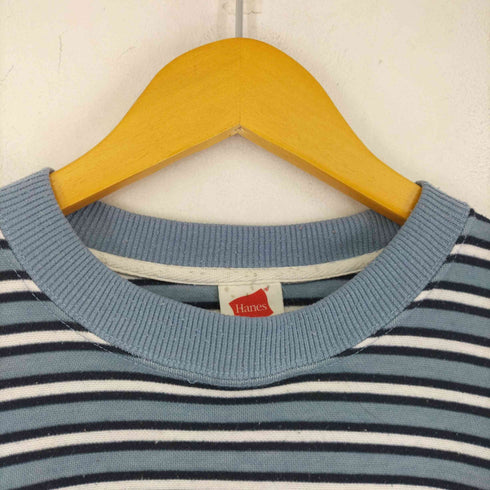 ヘインズ Hanes All American Comfort フロント刺繍 ボーダーL/S コットンカットソー BORO メンズ JPN:M