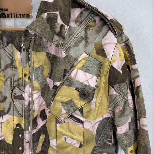 ジョンガリアーノ JOHN GALLIANO MADE IN ITALY 総柄 ダブルジップジャケット メンズ