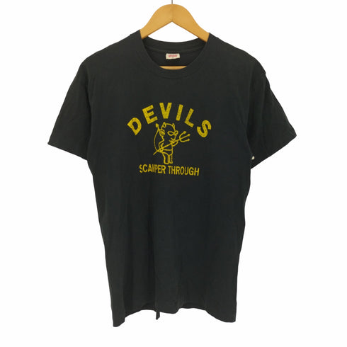 ヘインズ Hanes 80-90S DEVILS キャラクター プリント クルーネック S/S Tシャツ シングルステッチ メンズ import:M