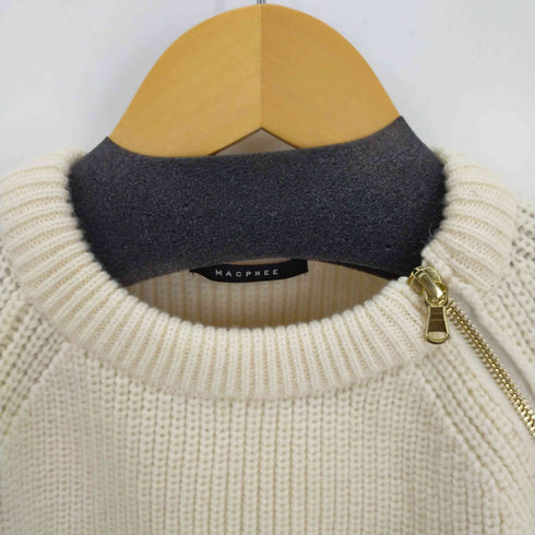 マカフィー MACPHEE ショルダージップニット レディース JPN:S