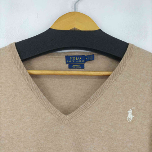 ポロラルフローレン POLO RALPH LAUREN ポニー刺繍 WASHABLE PIMA COTTON Vネックニット メンズ M