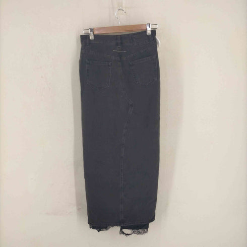 エムエムシックス メゾンマルジェラ MM6 Maison Margiela マルチウエア ブラックデニム ロングスリット スカート レディース EUR:38