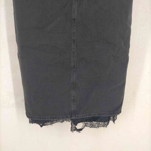 エムエムシックス メゾンマルジェラ MM6 Maison Margiela マルチウエア ブラックデニム ロングスリット スカート レディース EUR:38
