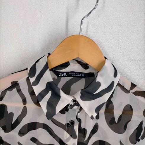 ザラ ZARA シースルー総柄シャツ レディース JPN:S