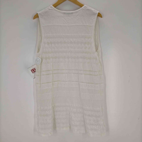 ローラアシュレイ LAURA ASHLEY カットワーク ノースリーブカーディガン レディース JPN:L