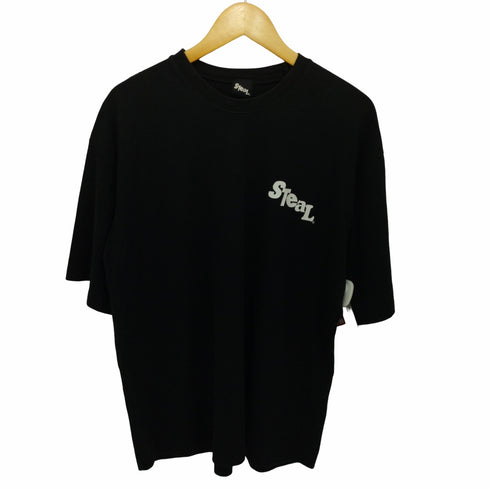 steal meaning black original t shirt フロントロゴ半袖tシャツ メンズ FREE