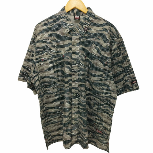 バッドボーイ BADBOY オーバーサイズ半袖シャツ タイガーカモ 裏地メッシュ メンズ 3L