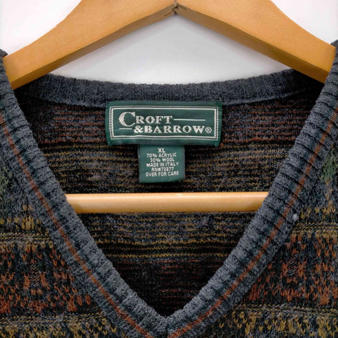 クラフトアンドバロー Croft&Barrow イタリア製 ウールニットベスト メンズ import:XL