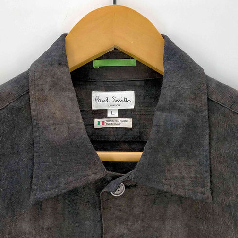 ポールスミスロンドン Paul Smith LONDON フリンジ リネンシルクシャツ ムラ染め メンズ import:L