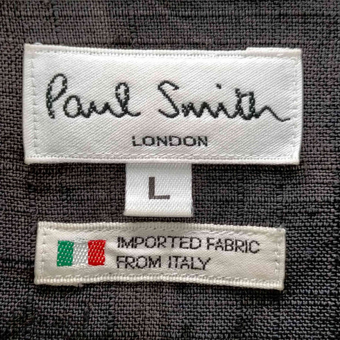 ポールスミスロンドン Paul Smith LONDON フリンジ リネンシルクシャツ ムラ染め メンズ import:L