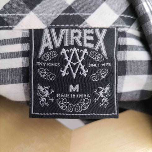 アヴィレックス AVIREX エポレット付きフロント刺繍 L/S チェックシャツ メンズ import:M