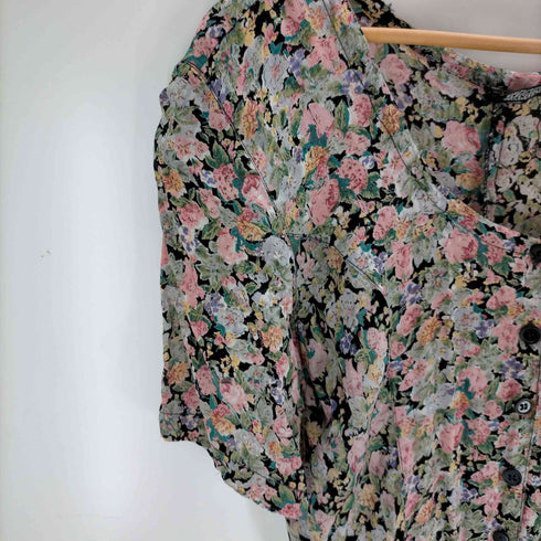 90s レーヨン 小花柄ワンピース レディース L
