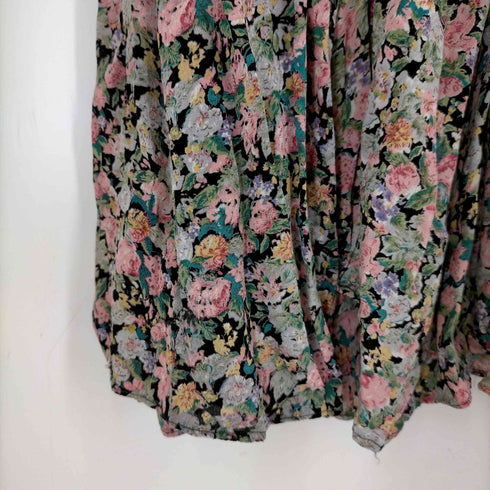 90s レーヨン 小花柄ワンピース レディース L