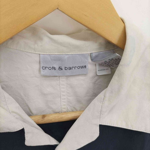 クラフトアンドバロー Croft&Barrow バイカラー シルク オープンカラー S/S シャツ メンズ import:S