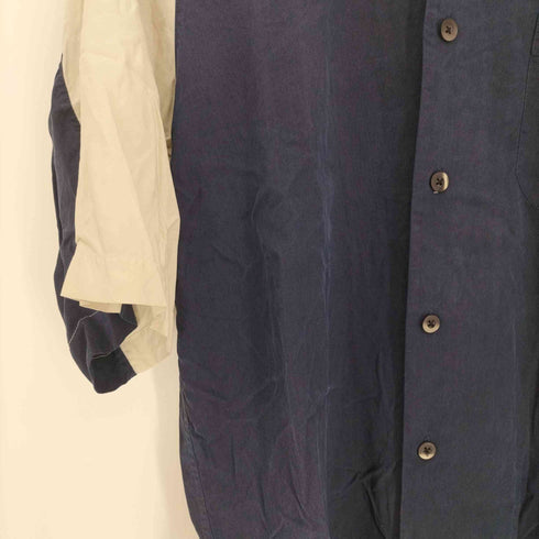 クラフトアンドバロー Croft&Barrow バイカラー シルク オープンカラー S/S シャツ メンズ import:S