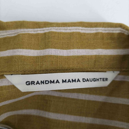 グランドママドーター GRANDMA MAMA DAUGHTER 21SS リネンストライプラウンドカラーH/Sシャツ レディース 2